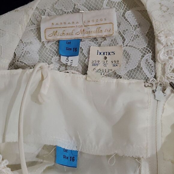 Vintage NWT Barbara Chodos for Michael Marcella 2 Piece Dress & Jacket in Cream - Picture 14 of 15